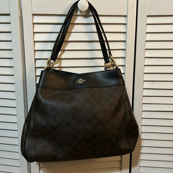 Coach Bags Coach Hallie Shoulder Bag In Signature Canvas Brown